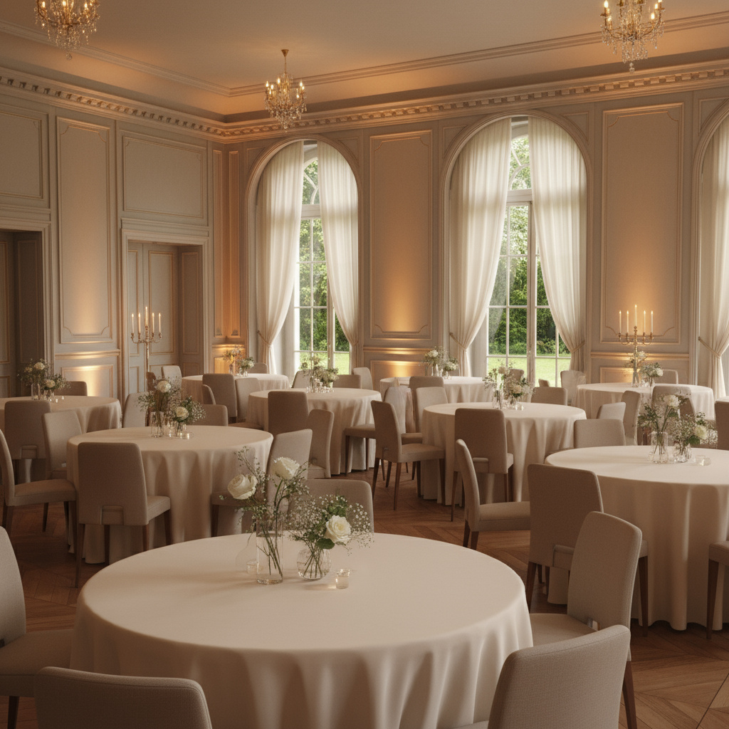 Intimate event setup with elegant decor